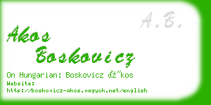 akos boskovicz business card